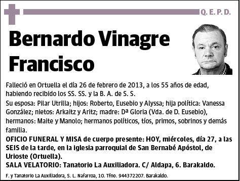 VINAGRE FRANCISCO,BERNARDO