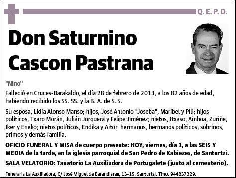 CASCON PASTRANA,SATURNINO