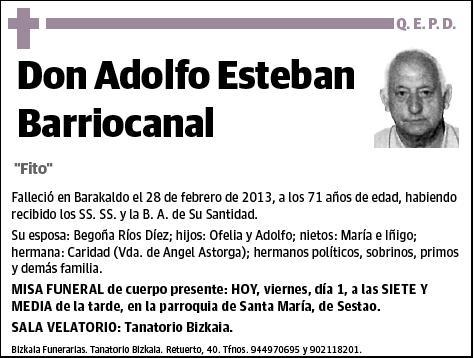 ESTEBAN BARRIOCANAL,ADOLFO