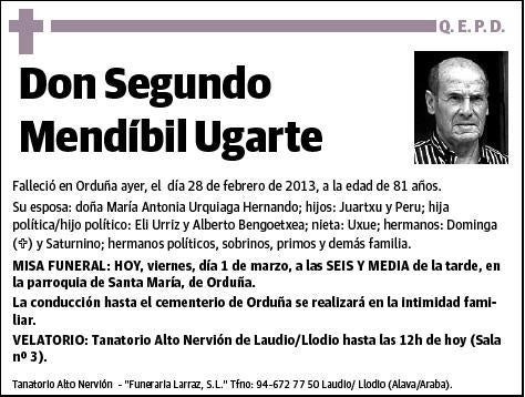 MENDIBIL UGARTE,SEGUNDO