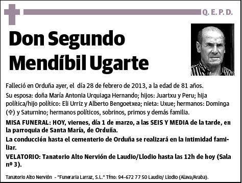 MENDIBIL UGARTE,SEGUNDO