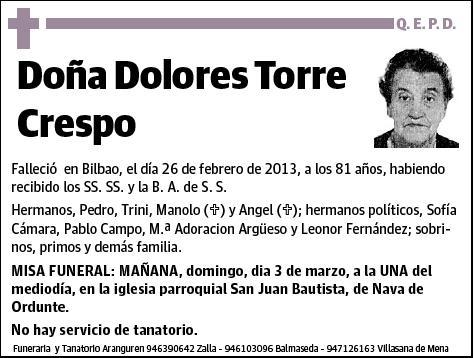 TORRE CRESPO,DOLORES