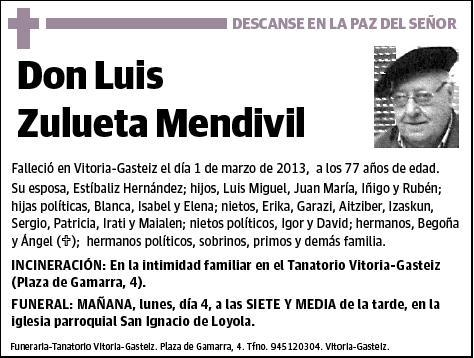 ZULUETA MENDIVIL,LUIS