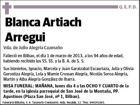 ARTIACH ARREGUI,BLANCA