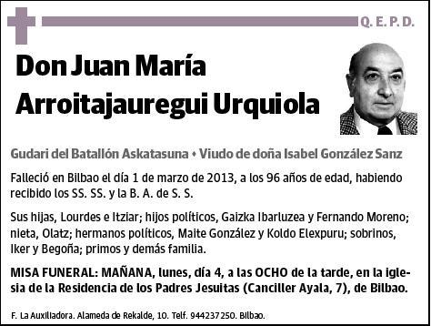 ARROITAJAUREGUI URQUIOLA,JUAN MARIA