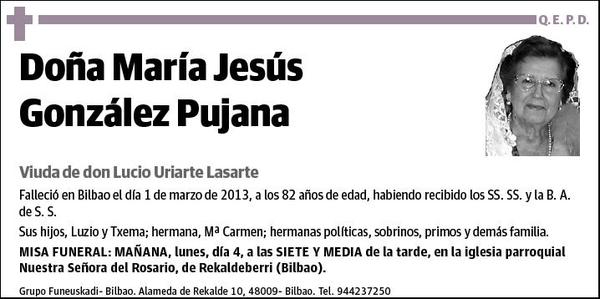 GONZALEZ PUJANA,MARIA JESUS