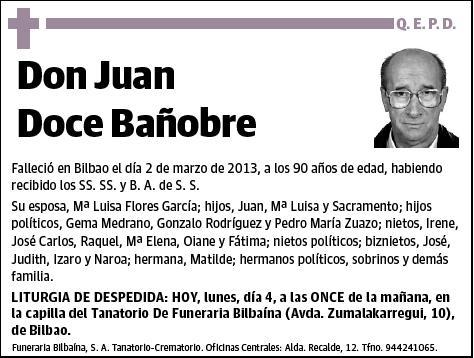 DOCE BAÑOBRE,JUAN