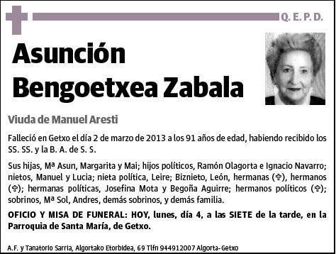 BENGOETXEA ZABALA,ASUNCION