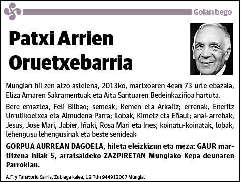 ARRIEN ORUETXEBARRIA,PATXI