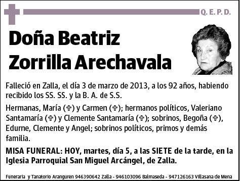 ZORRILLA ARECHAVALA,BEATRIZ