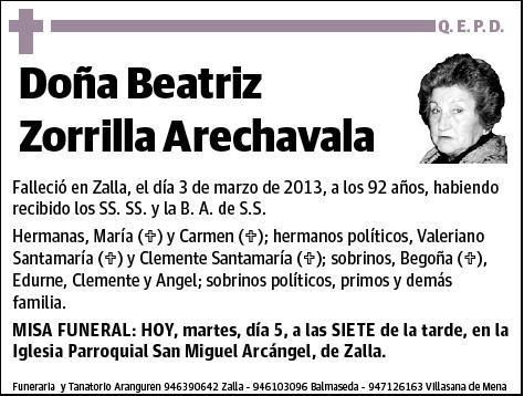 ZORRILLA ARECHAVALA,BEATRIZ