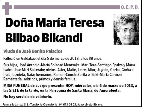 BILBAO BIKANDI,MARIA TERESA