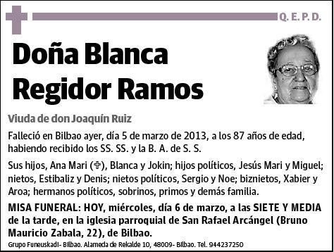 REGIDOR RAMOS,BLANCA