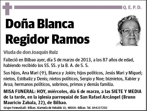 REGIDOR RAMOS,BLANCA