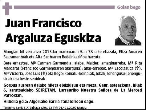 ARGALUZA EGUSKIZA,JUAN FRANCISCO