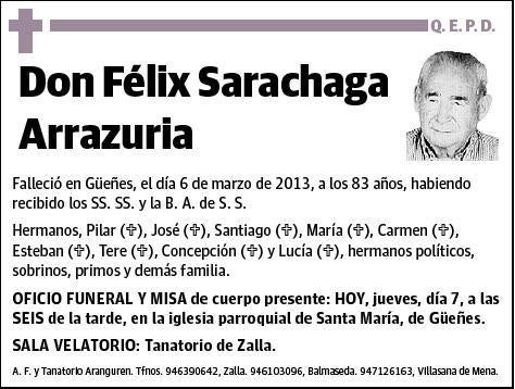 SARACHAGA ARRAZURIA,FELIX