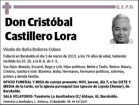 CASTILLERO LORA,CRISTOBAL