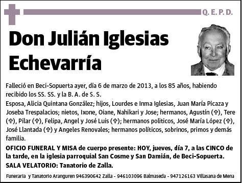 IGLESIAS ECHEVARRIA,JULIAN