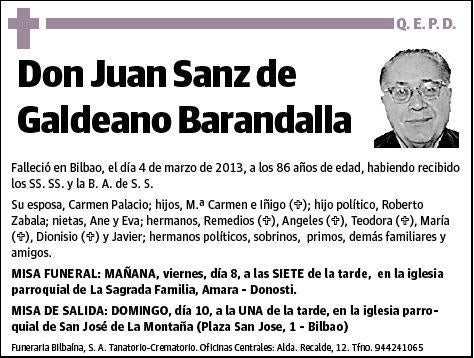 SANZ DE GALDEANO BARANDALLA,JUAN