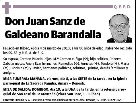 SANZ DE GALDEANO BARANDALLA,JUAN