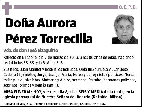 PEREZ TORRECILLA,AURORA