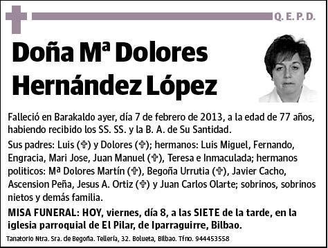 HERNANDEZ LOPEZ,Mª DOLORES