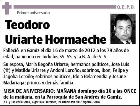 URIARTE HORMAECHE,TEODORO