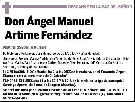 ARTIME FERNANDEZ,ANGEL MANUEL