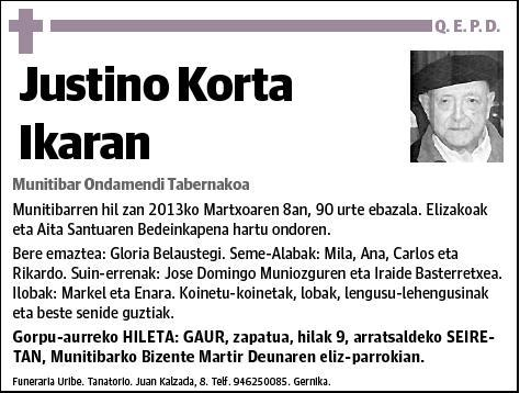 KORTA IKARAN,JUSTINO