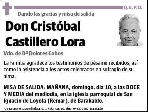 CASTILLERO LORA,CRISTOBAL