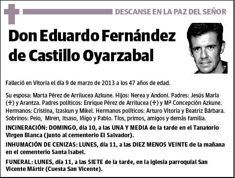 FERNANDEZ DE CASTILLO OYARZABAL,EDUARDO