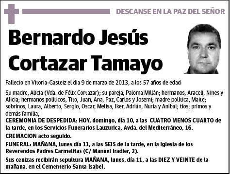 CORTAZAR TAMAYO,BERNARDO JESUS