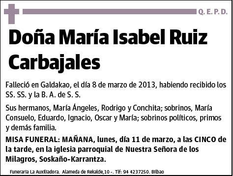 RUIZ CARBAJALES,MARIA ISABEL