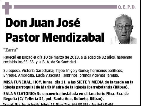 PASTOR MENDIZABAL,JUAN JOSE