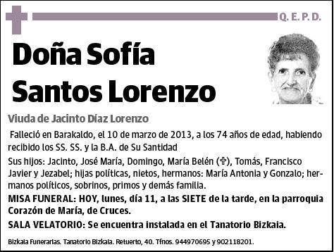 SANTOS LORENZO,SOFIA