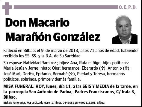 MARAÑON GONZALEZ,MACARIO