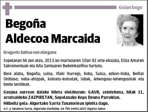 ALDECOA MARCAIDA,BEGOÑA