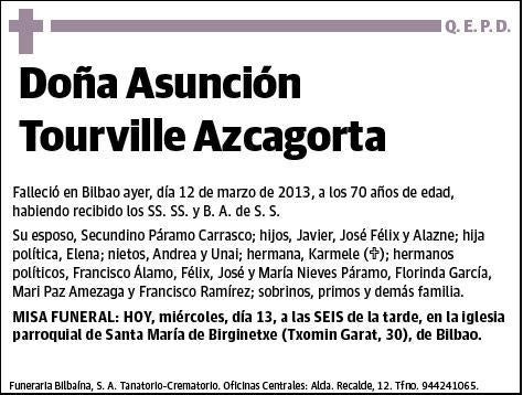 TOURVILLE AZCAGORTA,ASUNCION