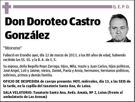 CASTRO GONZALEZ,DOROTEO