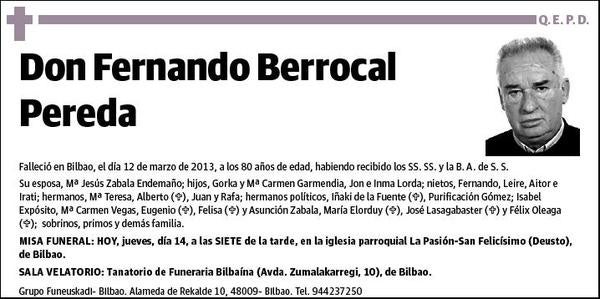 BERROCAL PEREDA,FERNANDO