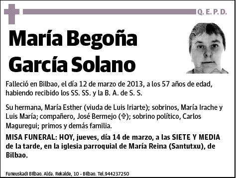 GARCIA SOLANO,BEGOÑA