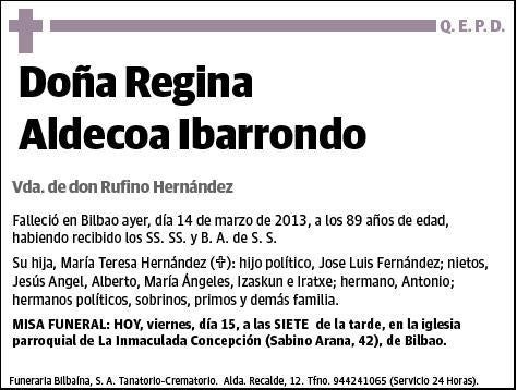 ALDECOA IBARRONDO,REGINA