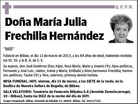 FRECHILLA HERNANDEZ,MARIA JULIA