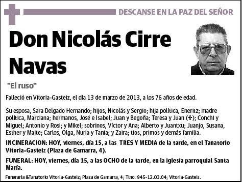 CIRRE NAVAS,NICOLAS