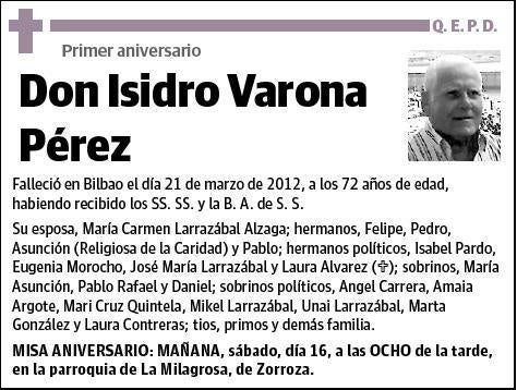 VARONA PEREZ,ISIDRO