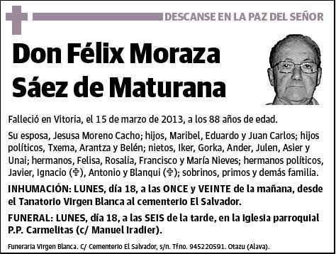 MORAZA SAEZ DE MATURANA,FELIX