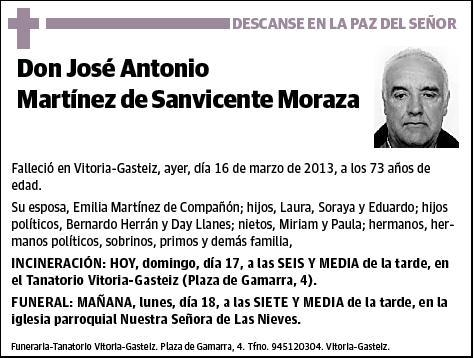 MARTINEZ DE SANVICENTE MORAZA,JOSE ANTONIO