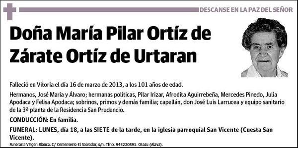 ORTIZ DE ZARATE ORTIZ DE URTARAN,MARIA PILAR