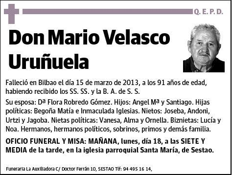 VELASCO URUÑUELA,MARIO