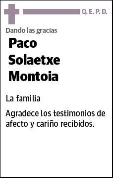 SOLAETXE MONTOIA,PACO